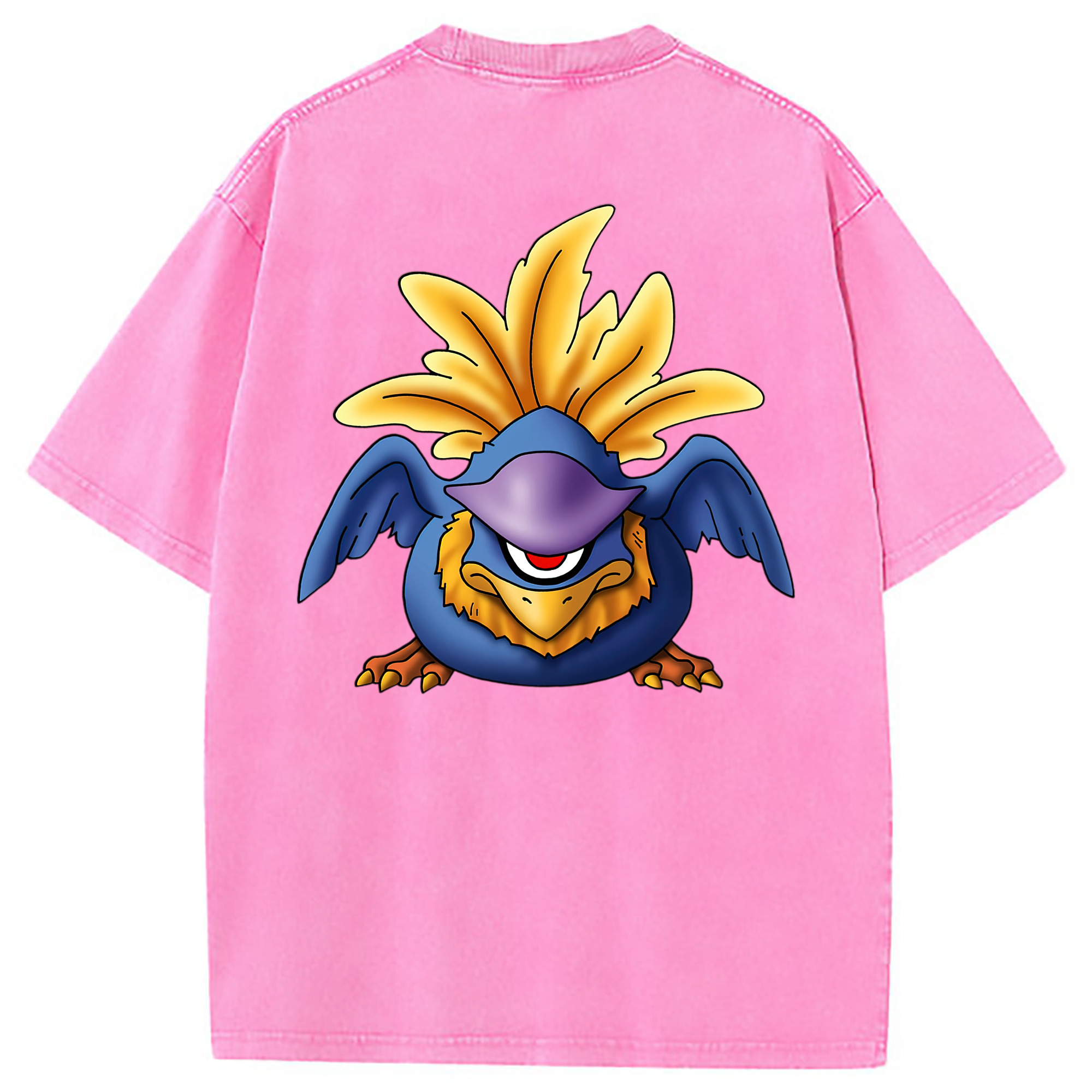 （画像用） ドラゴンクエスト Doragon Kuesuto Dragon Quest 綿100% ヴィンテージ風 半袖Tシャツ（背面プリント）